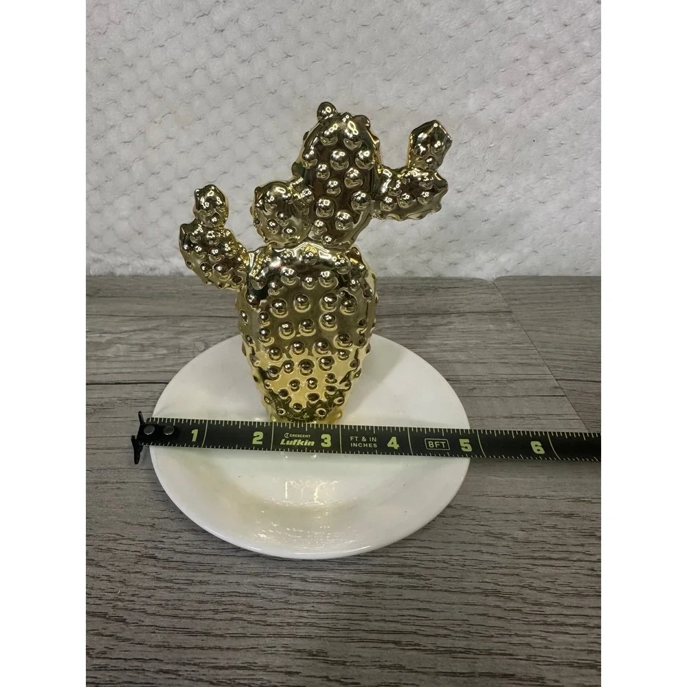 Gold‎ Color Small Cactus Ring/ Trinket Dish Jewelry Holder Home Decor